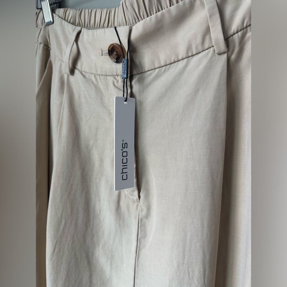 NWT Soft Tencel Linen blend Midi Skirt size M Chicos Pleated A line - Picture 6 of 13